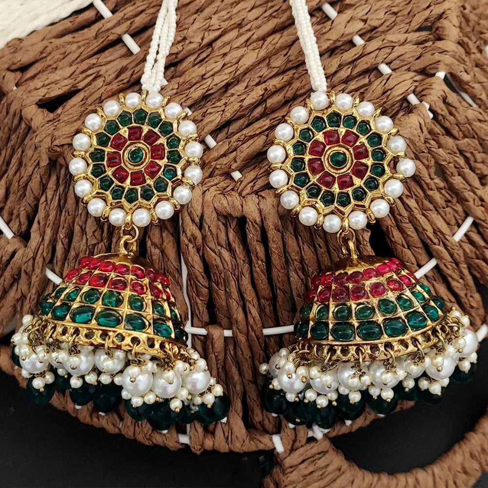 Js Fashion  Antique Jewellery Stylish Design Mehendi Polish Jhumka Earrings