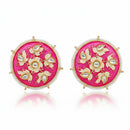 Js Fashion Classic Kundan And Meenakari Stone Studs Earrings