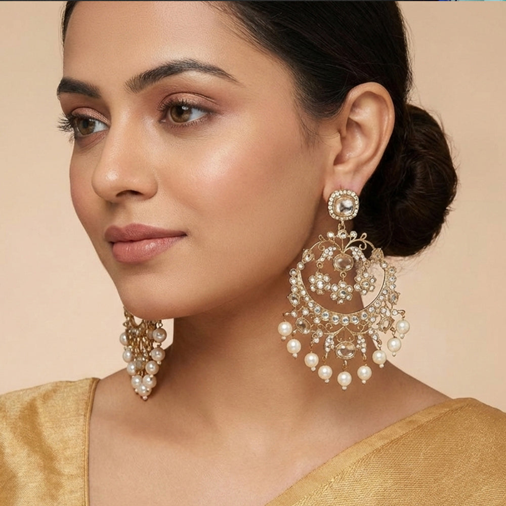 Js Fashion  Designer Cluster Pearls Mehendi Earring