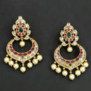 JS Fashion Royal Crystal Stone And Beads Dangler Earrings