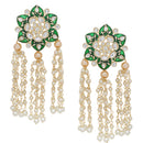 Js Fashion Designer Kundan And Pearl Meenakari Dangler Earrings
