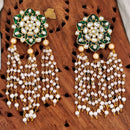 Js Fashion Designer Kundan And Pearl Meenakari Dangler Earrings