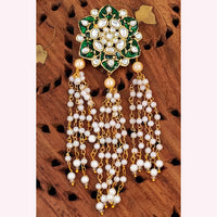 Js Fashion Designer Kundan And Pearl Meenakari Dangler Earrings