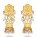Js Fashion Royal Kundan Stone Pearl And Meenakari Jhumki Earrings for Women