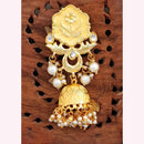 Js Fashion Royal Kundan Stone Pearl And Meenakari Jhumki Earrings for Women