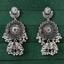 Js Fashion Heritage Oxidised Plated Pearl Jhumki Earrings