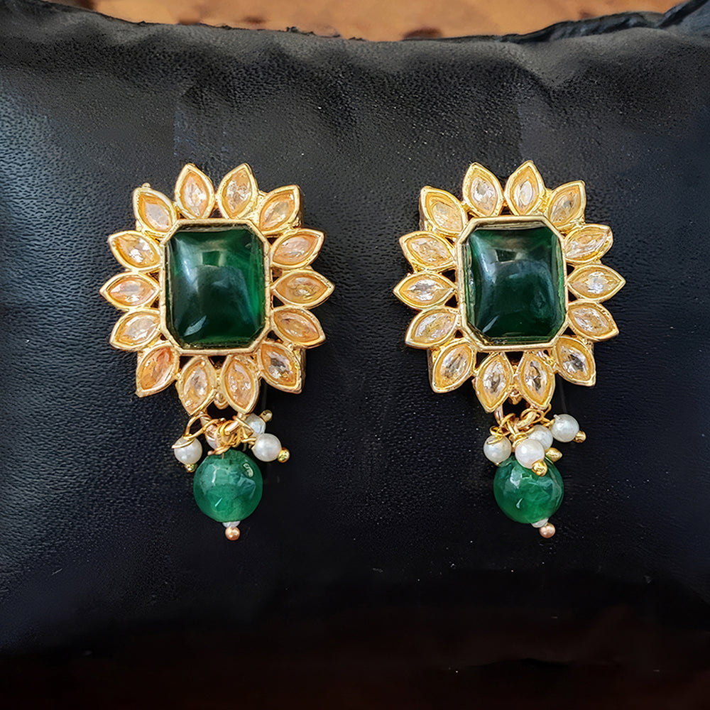 JS Fashion Royal Crystal Stone And Beads Dangler Earrings
