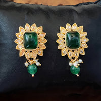 JS Fashion Royal Crystal Stone And Beads Dangler Earrings