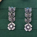 Js Fashion Beautiful Full Stone Oxidized Silver Fancy Style Earrings