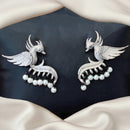 Js Fashion Designer Oxidised Plated Pearl Dangler Earrings