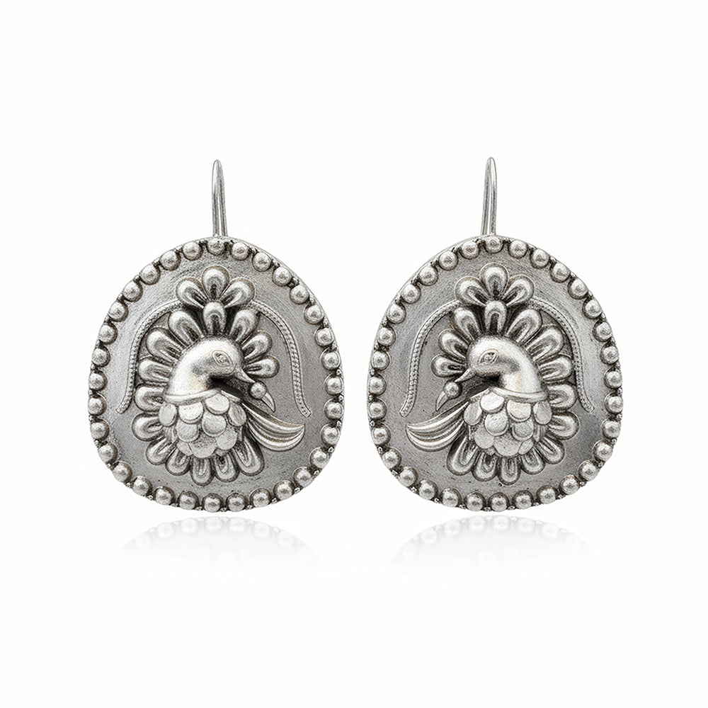 JS Fashion Oxidised Plated Royal Stud Earrings for Women