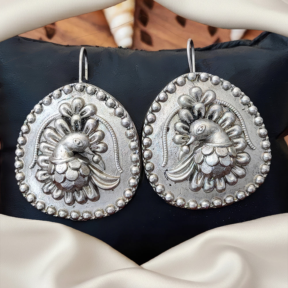JS Fashion Oxidised Plated Royal Stud Earrings for Women