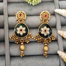 Js Fashion  Designer Kemp High Gold Polish Party Wear Earrings