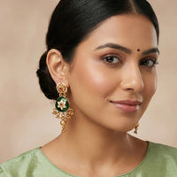 Js Fashion  Designer Kemp High Gold Polish Party Wear Earrings