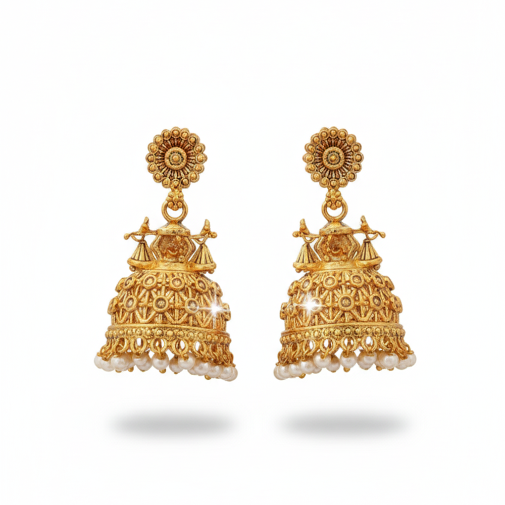 Js Fashion Designer Pearls Jhumki Earrings