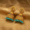 JS Fashion Royal Temple Pota Stone And Pearl Jhumki Earrings