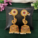 Js Fashion  Temple Designer Jhumka Clustered Pearl Earrings