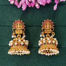 JS Fashion Royal Temple Pota Stone And Pearl Jhumki Earrings