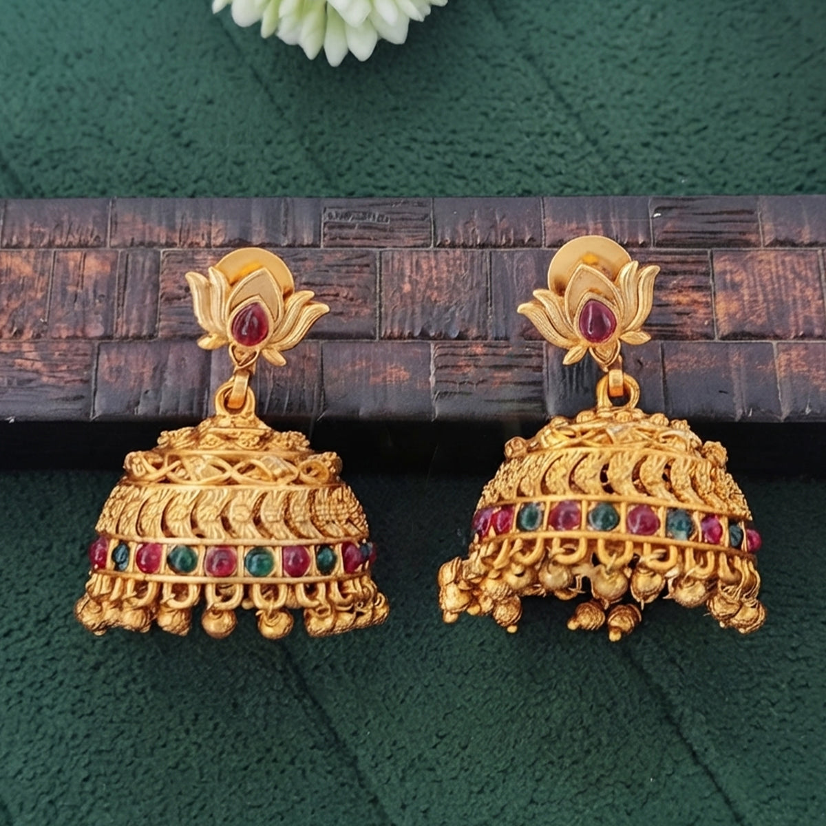 Js Fashion  Traditional Antique Jhumka Earrings for Wedding Wear