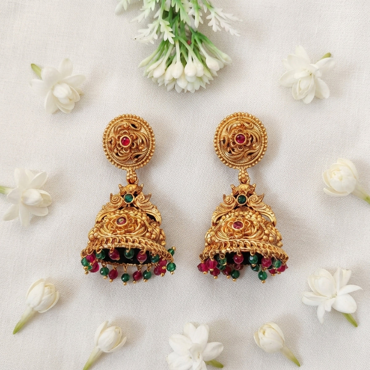 Js Fashion  Antique Jewellery High Gold Polish Jhumka Earrings