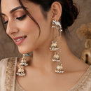 Js Fashion  Designer Mehendi Pearl Jhumka Dangler Earrings