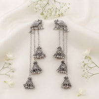 Js Fashion Pack of 4 Designer Oxidized Earrings for Women