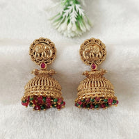 Js Fashion  High Gold Elephant Temple Jhumka Earrings for Women