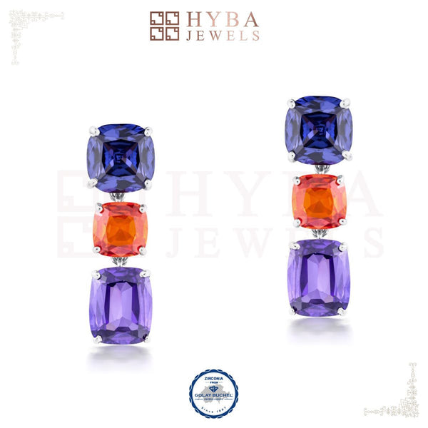 Multi Coloured Earrings By Hyba Jewels