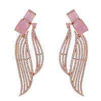 Sian Rose Gold Plated American Diamond Dangler Earrings