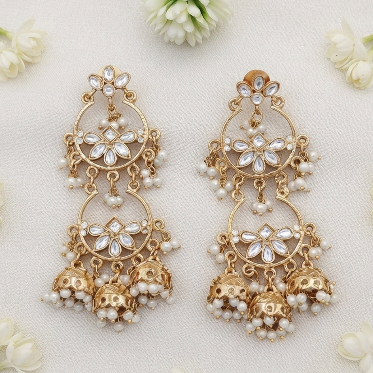 Js Fashion  Double type mehandi polish antique jhumka