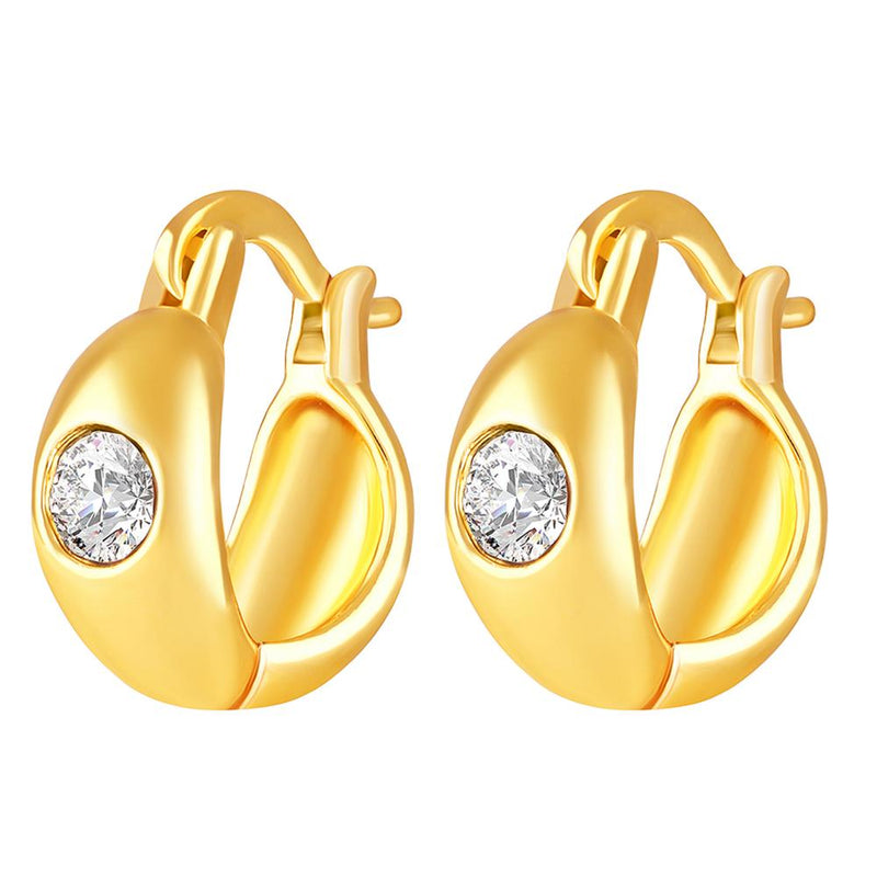 Mahi Gold Plated Single Crystal Kaju Bali Piercing Mens Earrings (ER1109840GMen)