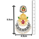 Mahi Traditional Dual-Tone Temple Style Dangler Jhumka Earrings with Kundan & Artificial Pearl Beads for Womens (ER1109887M)