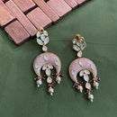 Arham Premium Gold Plated Designer Heavy Polki Kundan Beads Meenakari Dangler Earrings
