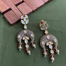 Arham Premium Gold Plated Designer Heavy Polki Kundan Beads Meenakari Dangler Earrings