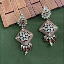 Arham Premium Gold Plated Designer Heavy Polki Kundan Beads Meenakari Dangler Earrings