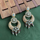 Arham Premium Gold Plated Designer Heavy Polki Kundan Beads Meenakari Dangler Earrings