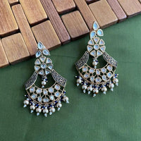 Arham Premium Gold Plated Designer Heavy Polki Kundan Beads Meenakari Dangler Earrings