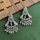 Arham Premium Gold Plated Designer Heavy Polki Kundan Beads Meenakari Dangler Earrings