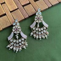 Arham Premium Gold Plated Designer Heavy Polki Kundan Beads Meenakari Dangler Earrings