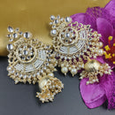 Gehana Mahal Gold Plated Kundan And Pearl Jhumki Earrings