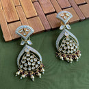 Arham Premium Gold Plated Designer Heavy Polki Kundan Beads Meenakari Dangler Earrings