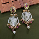 Arham Premium Gold Plated Designer Heavy Polki Kundan Beads Dangler Earrings