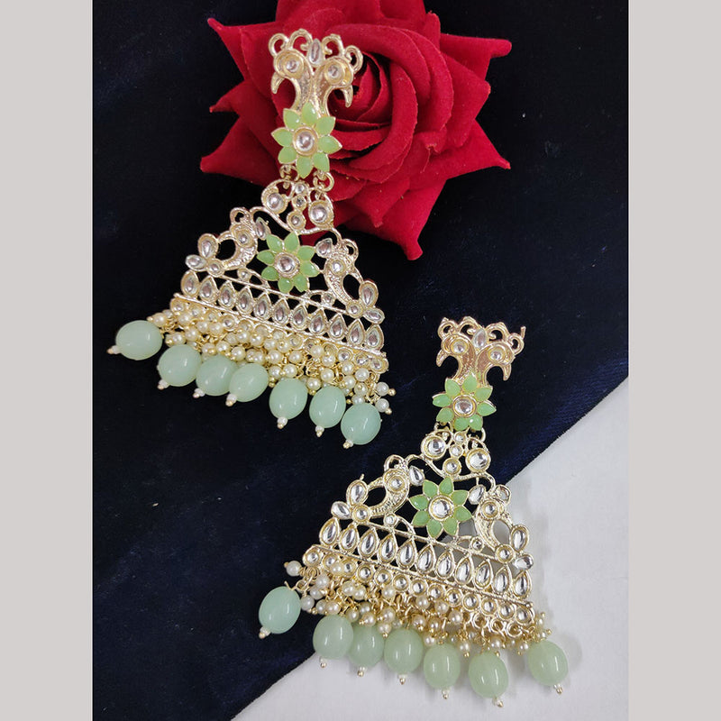 Gehana Mahal Gold Plated Kundan And Pearl Dangler Earrings