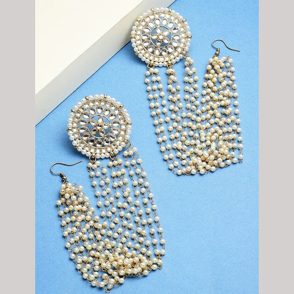 Knigght Angel Jewels Gold Plated Kundan Kanchain Studs Earrings