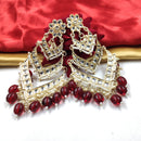 Gehana Mahal Gold Plated Kundan And Beads Dangler Earrings