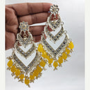 Gehana Mahal Gold Plated Kundan And Beads Dangler Earrings