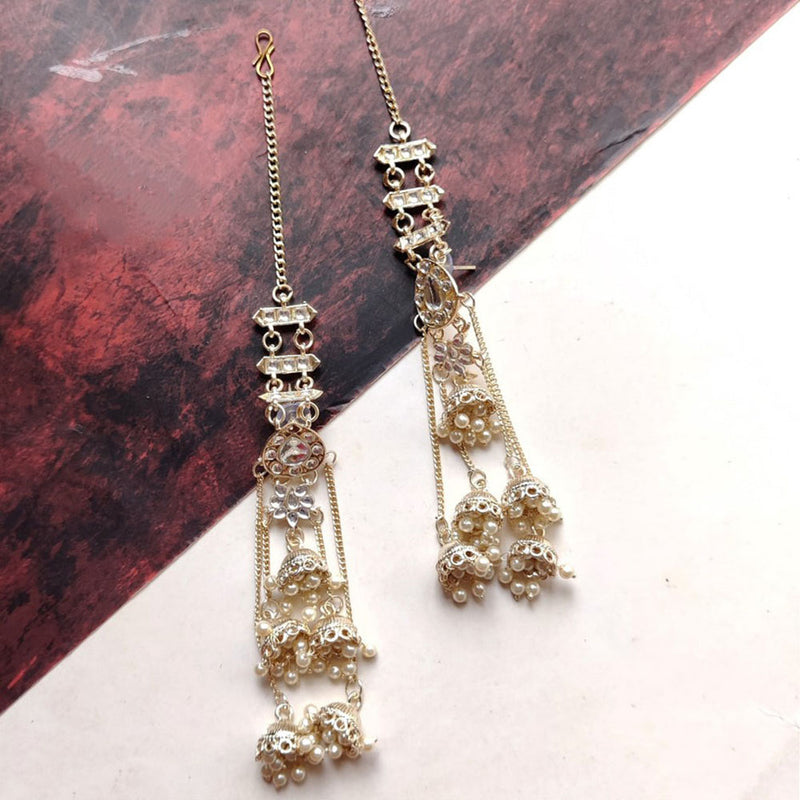 Knigght Angel Jewels Gold Plated Kundan Kanchain Earrings