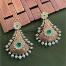 Arham Premium Gold Plated Designer Heavy Polki Kundan Beads Meenakari Dangler Earrings