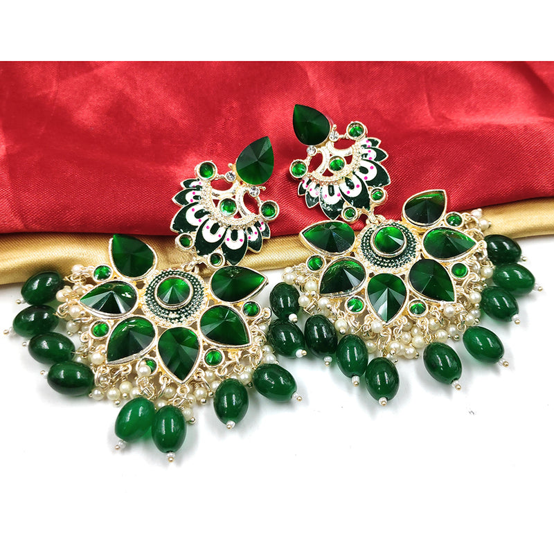 Gehana Mahal Gold Plated Crystal Stone Dangler Earrings