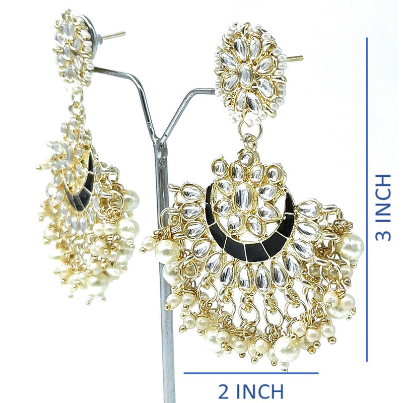 Knigght Angel Jewels Gold Plated Kundan And Meenakari Dangler Earrings